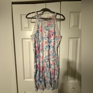 Like New • Lilly Pulitzer Lala Romper in Sea to Shining Sea Print • Size Large
